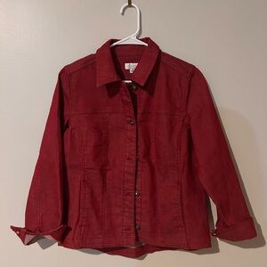 Y2K Denim & Co Red Denim Button Jacket
